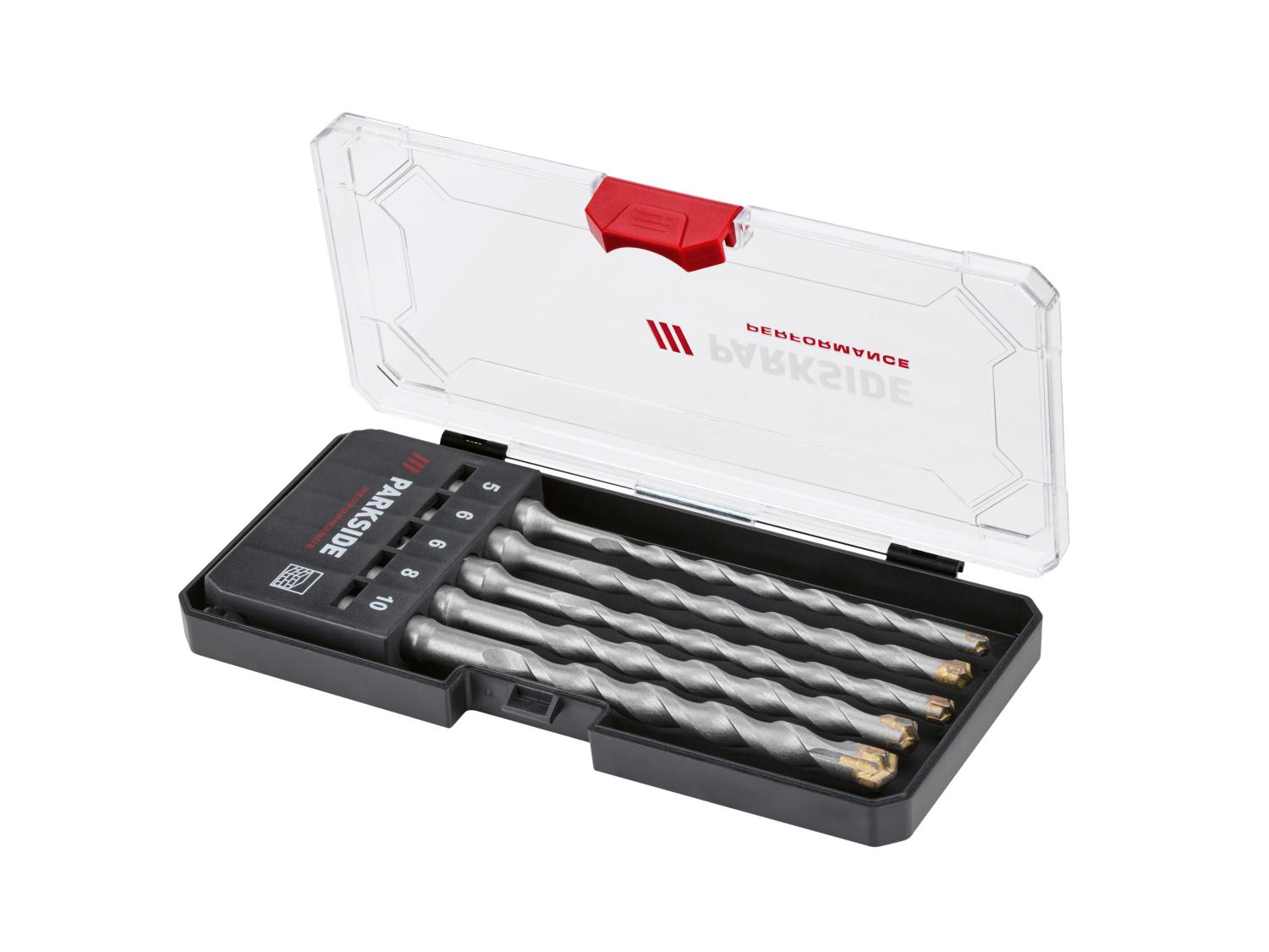PARKSIDE PERFORMANCE® SDS-Plus betonfúrószár-készlet – 5 részes, 5–10 mm, négyélű keményfém fejjel