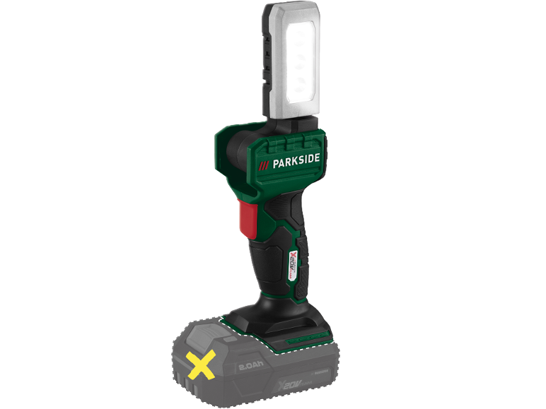 PARKSIDE® PLHLA 20-Li C1 Akkumulátoros LED kézilámpa, 20 V, 280 lm, két irányban állítható fejjel – akkumulátor nélkül