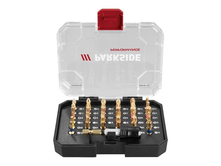 PARKSIDE PERFORMANCE® PBSP 2 D4 Torziós bitkészlet, 37 részes, színkódolt bitekkel