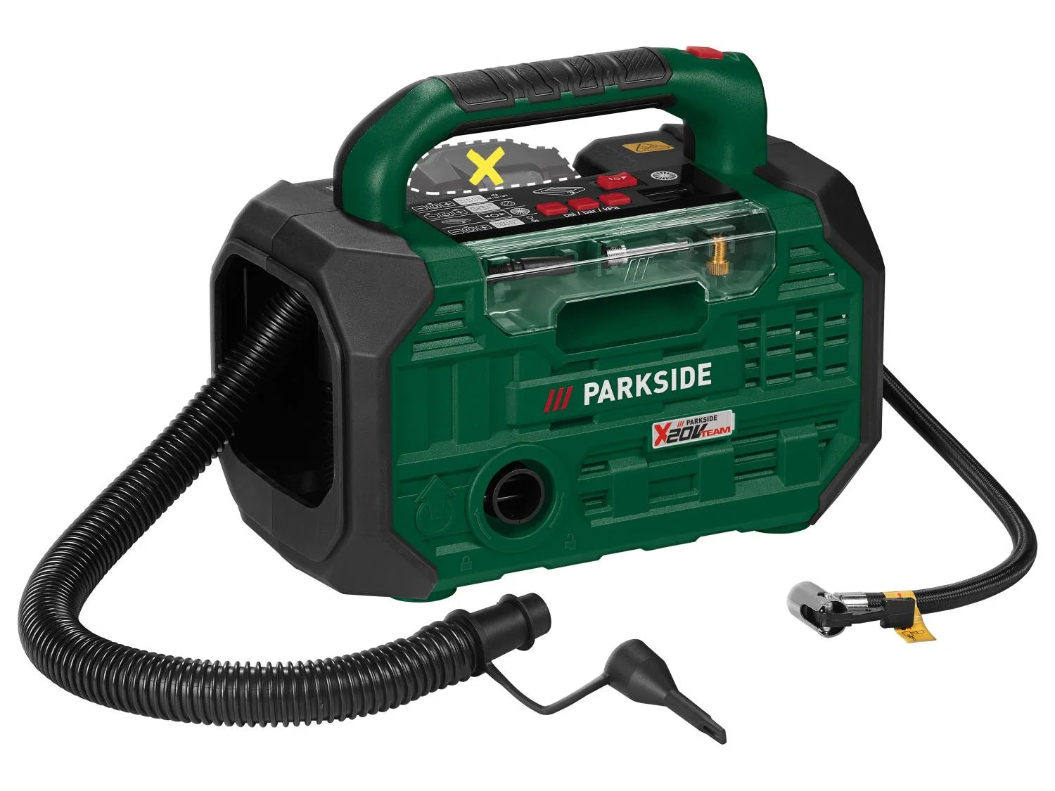 PARKSIDE® PKA 20-Li D3 Akkumulátoros kompresszor és légszivattyú (Akkumulátor és töltő nélkül)