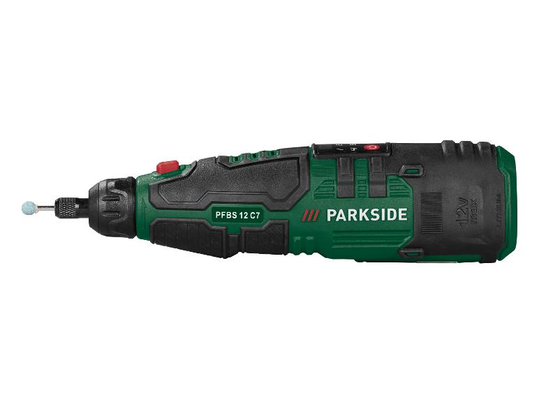 PARKSIDE® PFBS 12 C7 Akkus multifunkciós mini csiszoló és fúrógép, 12 V, 44 részes tartozékkészlettel