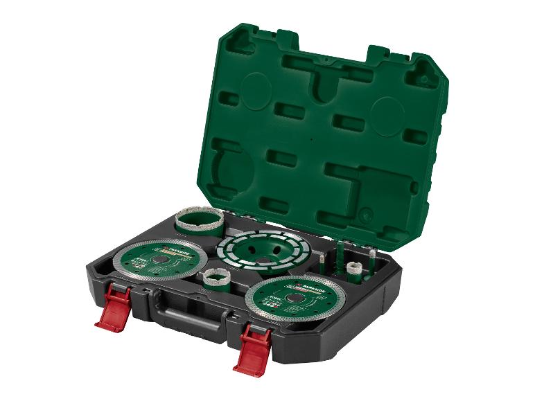 PARKSIDE® Gyémánt vágó-, csiszoló- és koronafúró készlet, 9 részes, 125 mm, M14, kofferral
