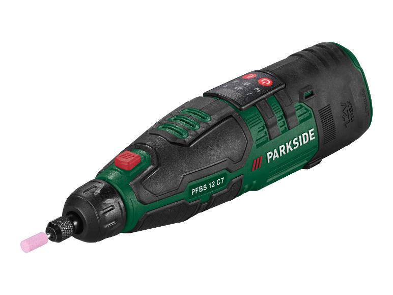 PARKSIDE® PFBS 12 C7 Akkus multifunkciós mini csiszoló és fúrógép, 12 V, 44 részes tartozékkészlettel