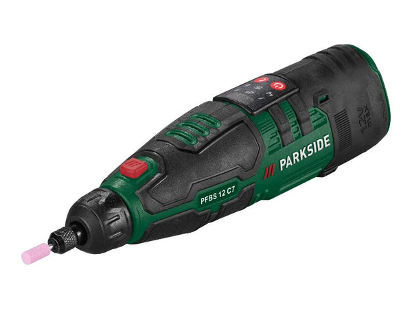 PARKSIDE® PFBS 12 C7 Akkus multifunkciós mini csiszoló és fúrógép, 12 V, 44 részes tartozékkészlettel