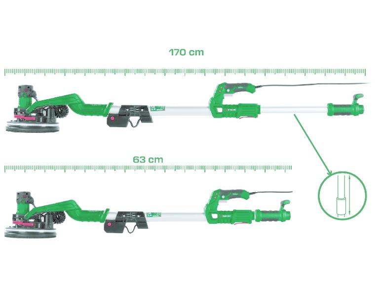 PARKSIDE® PWDS 920 E5 Fal- és mennyezetcsiszoló, 710 W, 110–170 cm, LED világítással