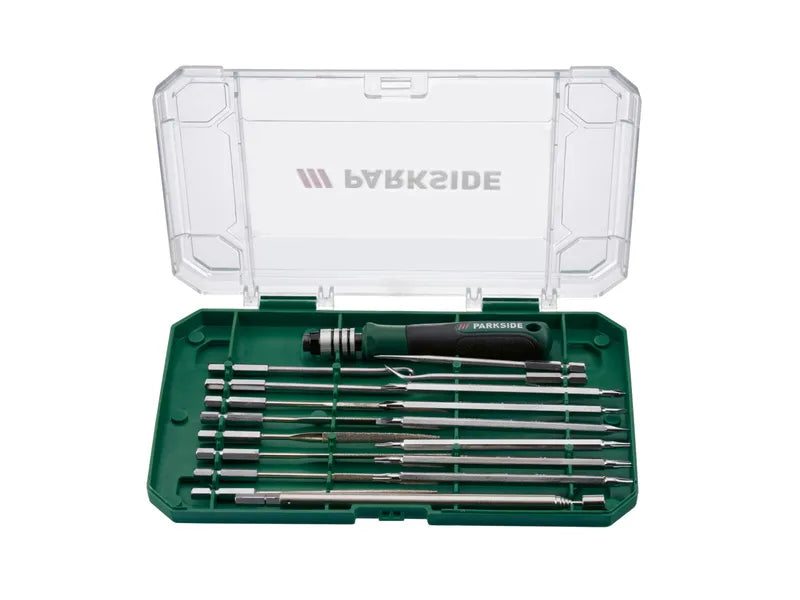 PARKSIDE® precíziós szerszámkészlet – 18 részes, mágneses felszedővel, bitekkel és reszelőkkel