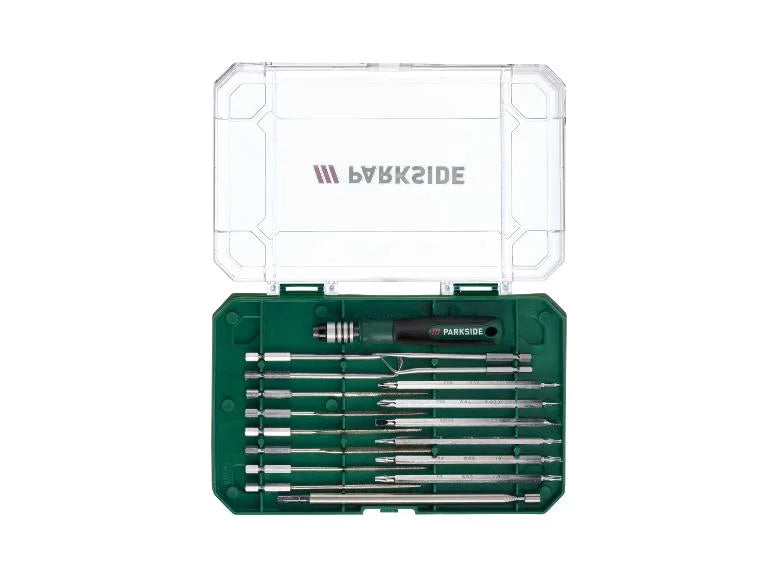 PARKSIDE® precíziós szerszámkészlet – 18 részes, mágneses felszedővel, bitekkel és reszelőkkel